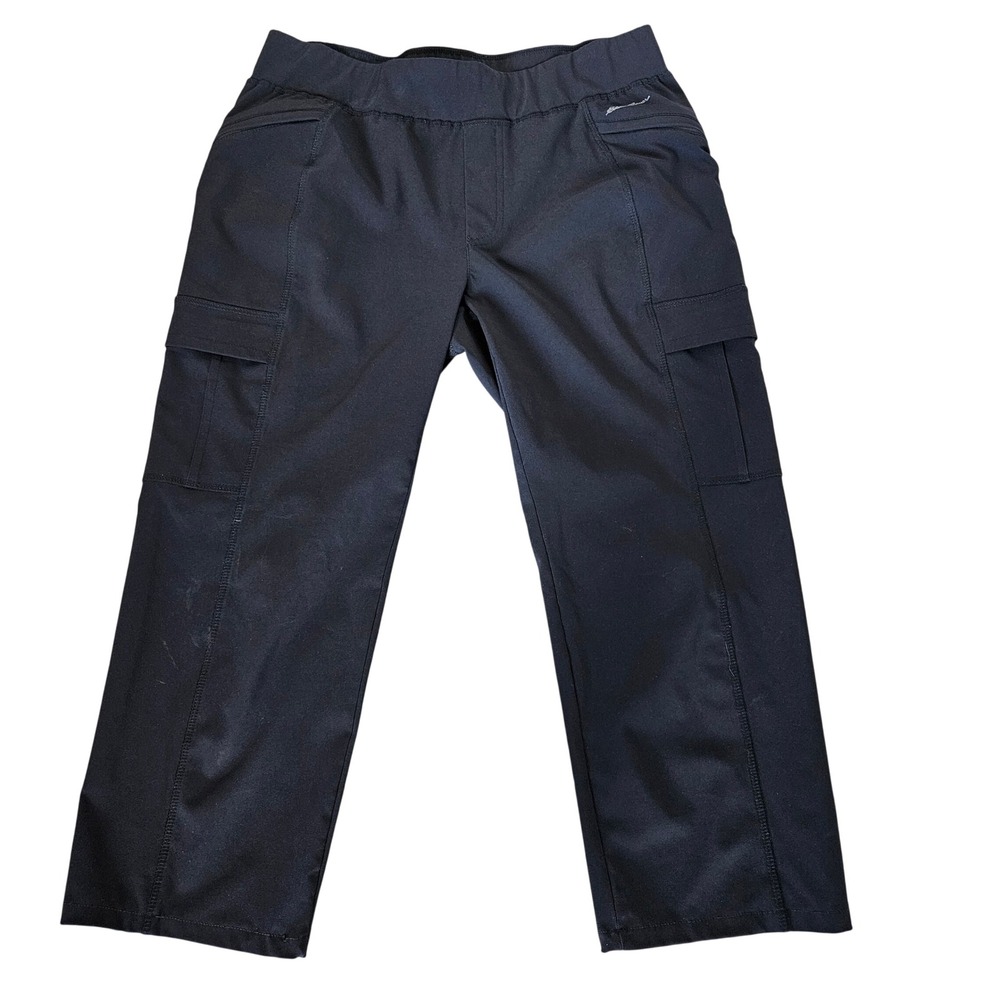 Eddie Bauer Womens Black Cargo Pants Size 6 Pull On Stretch Straight Leg Outdoor